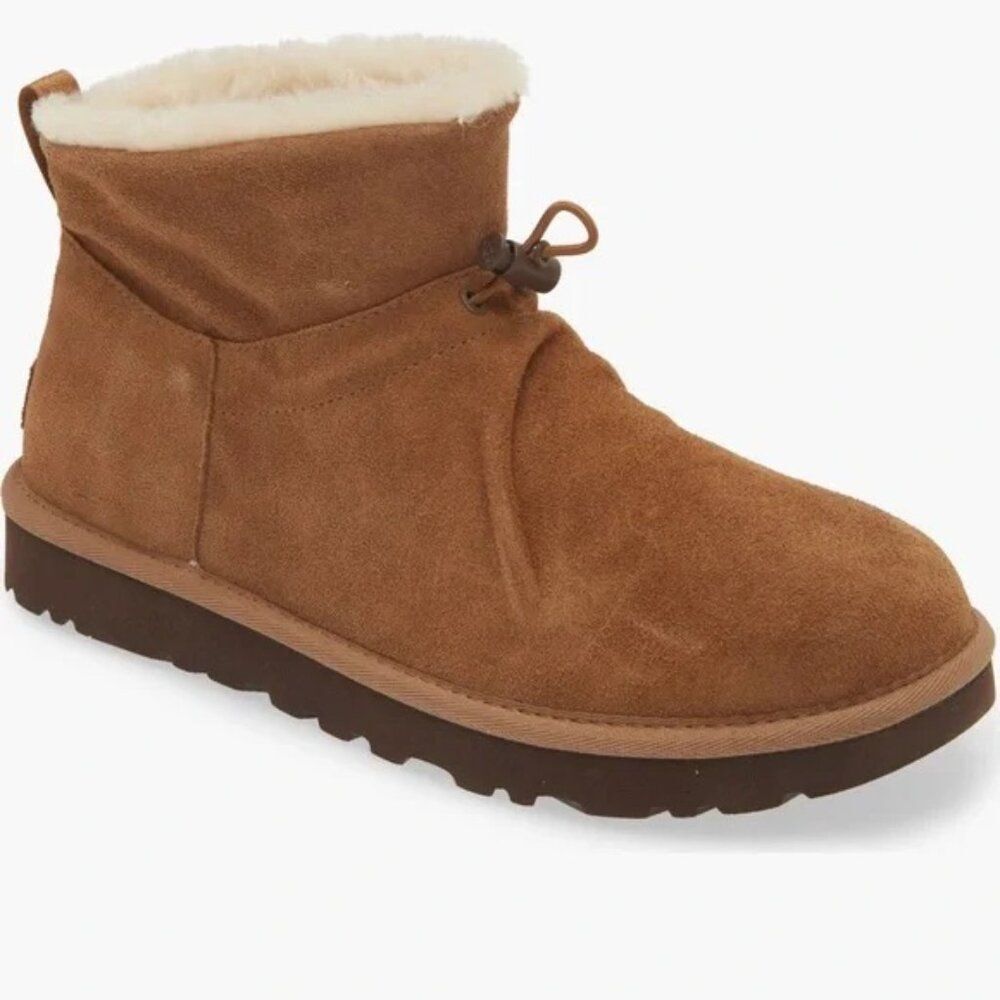 Ugg Classic Mini Toggler Ankle Boots Womens 7 Chestnut 1143937 New